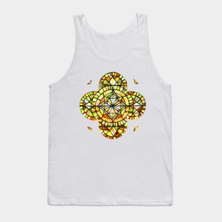 Rose window on White Tank Top